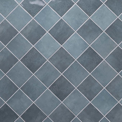 MSI Renzo Denim 5 Inch x 5 Inch Glossy Ceramic Square Wall Tile for Bathroom, Kitchen Backsplash, Accent Wall, and Shower
