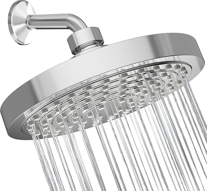 Winthorpe Water Saving Shower Head, High Pressure Showerhead with Widespread Coverage, Easy Installation, Modern Design, Low Flow Eco Mode, 90 Water Jets - Chrome