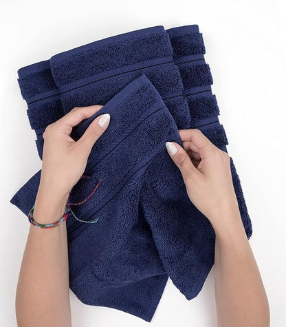 American Soft Linen 35x70 Jumbo Large Bath Towel, 600 GSM 100% Cotton Turkish Bath Sheet, Oversized Luxury Bath Towel for Bathroom Beach and Pool, Navy Blue