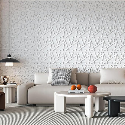 Art3d 100 Pack Decorative 3D Wall Panels, 97 Sq.Feet PVC Interior Wall Décor, 11.8"x11.8", White