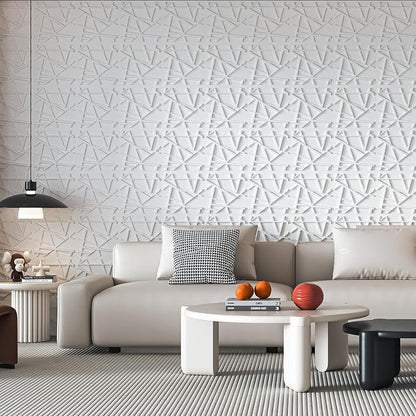 Art3d 20 Pack Decorative 3D Wall Panels, 19 Sq.Feet PVC Interior Wall Décor, 11.8"x11.8", White