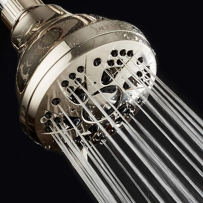 AquaDance Brushed Nickel High Pressure 6-Setting Spiral Shower Head – Angle Adjustable, Anti-Clog Showerhead Jets, Tool-Free Installation-USA Standard Certified-Top U.S. Brand – 1.8 GPM
