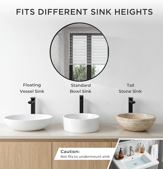 FORIOUS Vessel Sink Faucet Single Hole, Matte Black Tall Bathroom Faucets | For 1 or 3 Hole 4 Inch Centerset Sink, with Pop-up Drain, NSF61 Certificate, Single Handle Faucet for Sink Vanity RV Restroom