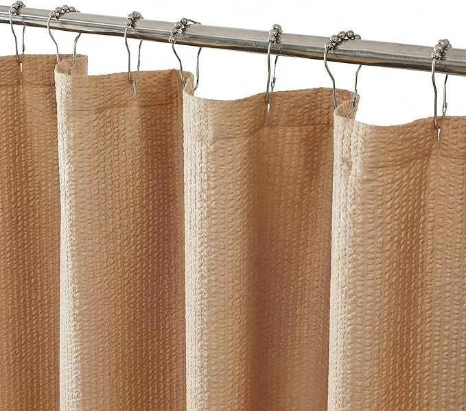 OVZME Small Stall Shower Curtain - Embossed Textured Bathroom Curtain, 36 x 72 Shower Curtain for RV Camper, Machine Washable Water Resistance, Coral