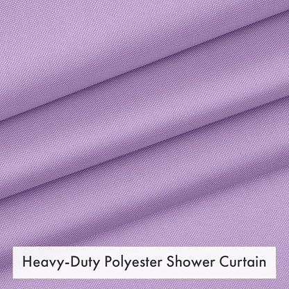 Amazer Lavender Purple Shower Liner Cloth Waterproof, Soft Shower Curtain Liner Fabric with Weighted Stones, Washable Shower Curtain and Liner 2-in-1, 120G Heavy Duty, 12 Grommet Holes, 72 x 72 Inches