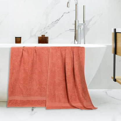 Superior 2-Piece Cotton Bath Sheet Set, Large Towels for Body, Quick Dry, Bathroom Essentials, Guest/Master Bath, Shower, Home Accessories, Apartment, Airbnb, Franklin Collection, Coral
