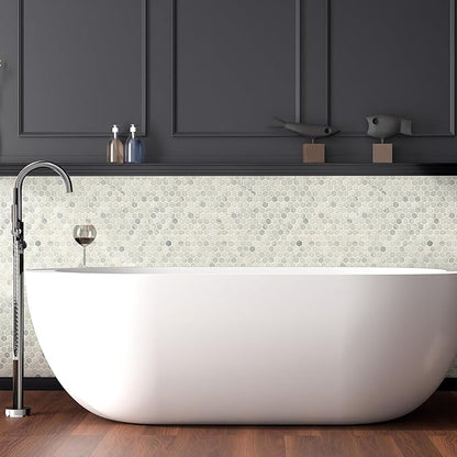 MSI Arabescato Carrara Honed Marble Tile for Kitchen Backsplash, Wall Tile for Bathroom, Accent Wall Tile, and Shower Wall Tile, 11.1 in. X 11.5 in. Mesh-Mounted Mosaic Tile, (8.9 sq. ft.)