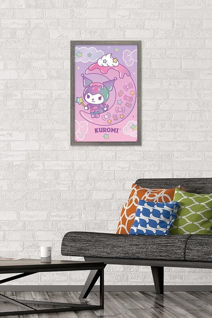 Trends International Hello Kitty and Friends: 24 Dreamland - Kuromi Wall Poster, 22.4L x 14.7W, Barnwood Framed Version