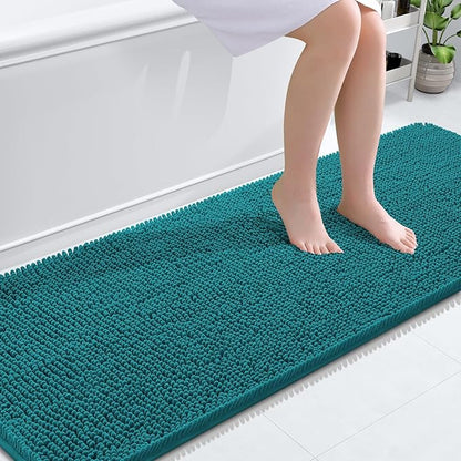 OLANLY Bathroom Runner Rugs 70x24, Extra Soft Absorbent Chenille Bath Rugs | Deep Lake, Quick-Drying Rubber Backing, Washable Long Bath Mat for Bathroom Floor, Tub and Shower, Home Decor Accessories
