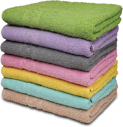 ZUPERIA 7-Pack Bath Towels - 30" x 54" - Ultra Soft 100% Cotton Large Bath Towels- Highly Absorbent for Bathroom, Pool, Gym, Spa, and Hotel Use (Colors Variety)