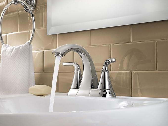Pfister Pasadena Bathroom Sink Faucet, 4-Inch Centerset, 2-Handle, 3-Hole, Polished Chrome Finish, LF048PDCC