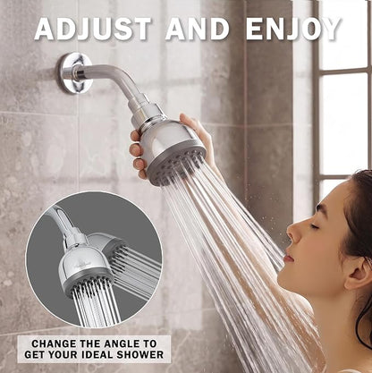 High Pressure Shower Head - 1.8 GPM - Polished Chrome | Best 3 Inch Wall Mount Bathroom Showerhead For Boosting Low Flow With Anti-Clog Nozzles, Adjustable Brass Ball Joint