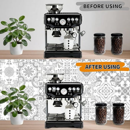 24 PCS Bohemian Floral PVC Peel and Stick Tile Stickers | for Kitchen Bathroom RV, Waterproof Self-Adhesive Removable Backsplash Decals, Easy DIY Upgrade, Smooth Surfaces, 7.87x7.87in