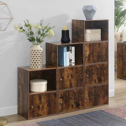 Xtra Storage Three-Door Cabinet with Shelf in Walnut Wood Finish