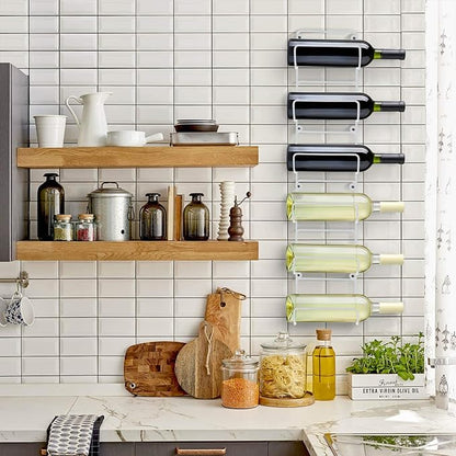 Sorbus Towel Rack Wall Mount – 6 Compartments of White Metal Towel Holder for Bathroom Decor Sets, Organizer for Linens, Gym, Rv, Door, Cabinet - Wine Rack Wall Mounted for Kitchen, Bar, Wine Cellar