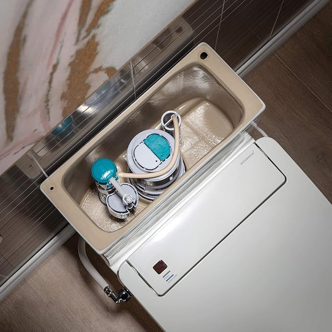 WOODBRIDGE One Piece 1.1GPF/1.6 GPF Dual Flush Elongated Toilet with Advance Smart Toilet in White