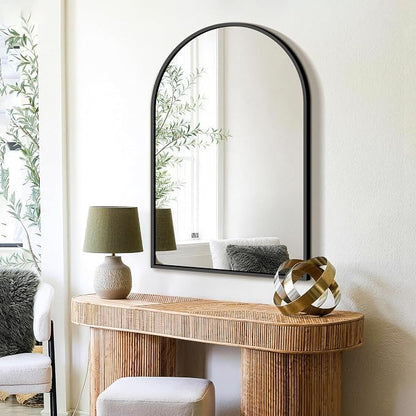 FICTOR 24" x 36" Arched Bathroom Vanity Mirror for Over Sink, Black | Anti-Rust Metal Framed, HD Tempered Shatter-Proof Glass, Modern Wall Mirror for Entryway, Living Room, Bedroom