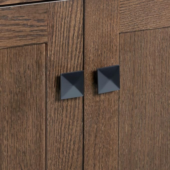 ARIEL Cambridge 36-inch Bathroom Vanity Base Cabinet,Solid Wood, 2 Soft Closing Doors, 5 Dovetail Drawers, Brown Oak