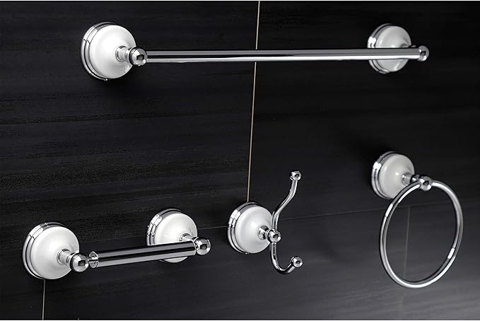 Kingston Brass BAK1112478C Victorian 4-Piece Bathroom Hardware, Polished Chrome