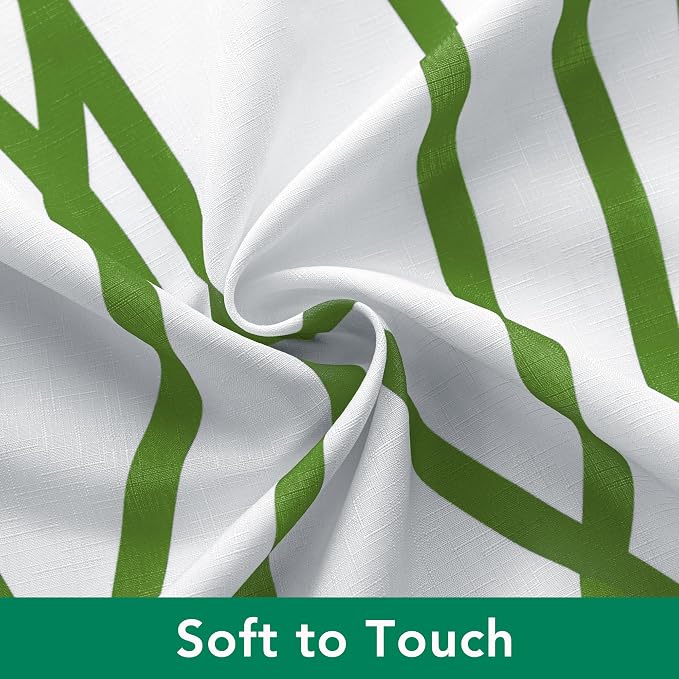 Fabric Modern Shower Curtain-Sage and White Shower Curtains for Bathroom | 72"W x 72"L Textured Faux Linen Luxury Hotel Quality Washable-Abstract Wavy Cloth Bath Curtain-Apartment Minimalist Decor