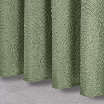 72x78 Long Shower Curtain, Ombre Sage Green 3D Embossed Half Bath Curtain