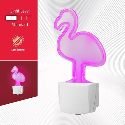 Energizer Flamingo Night Light, Neon, Auto On/Off, Pink | Night Light for Kids Room, Bedroom, and Nursery, Girls Room Décor, Gift for Girl, UL Certified