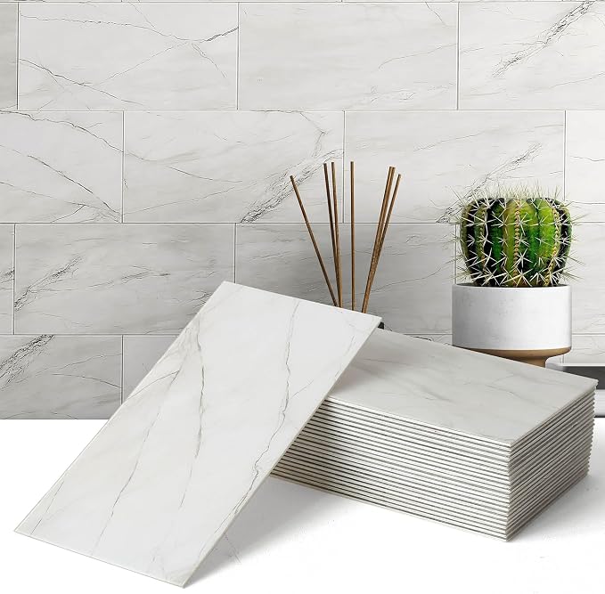 VAOVI Matte Peel and Stick Tiles Bathroom Wall(23pcs,Web Gray)