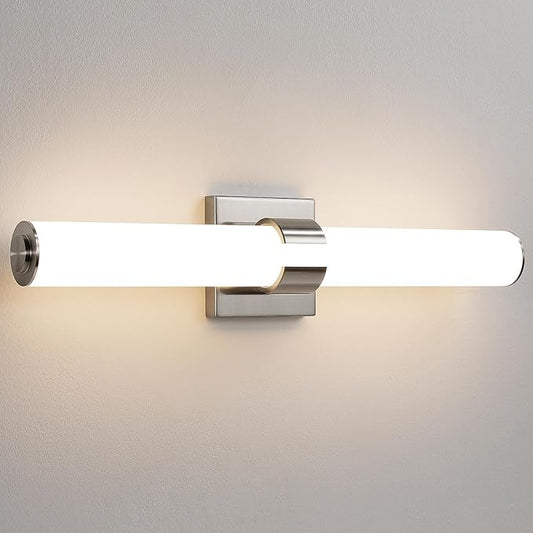 Brushed Nickel Vanity Lights for Bathroom - 22 Inch Bathroom Light Fixtures Over Mirror with Acrylic Shade, 18W LED Modern Vanity Lighting Fixtures Wall Sconce 3000K