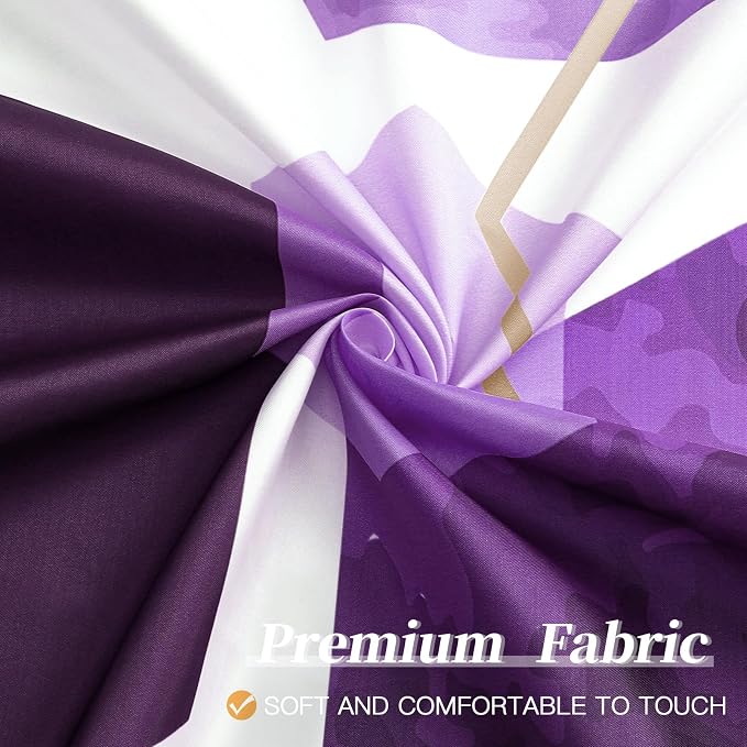 Litabel Small Stall Shower Curtain Set, Geometric Bathroom Decor 36x72 | Narrow Half Modern Minimalist Shower Curtais, Purple Geometric Art Print Abstract Waterproof Bath Curtain