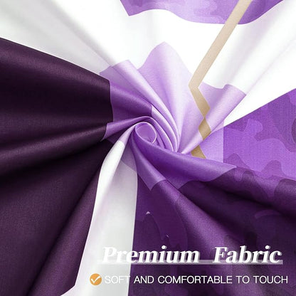 Litabel Small Stall Shower Curtain Set, Geometric Bathroom Decor 36x72 | Narrow Half Modern Minimalist Shower Curtais, Purple Geometric Art Print Abstract Waterproof Bath Curtain