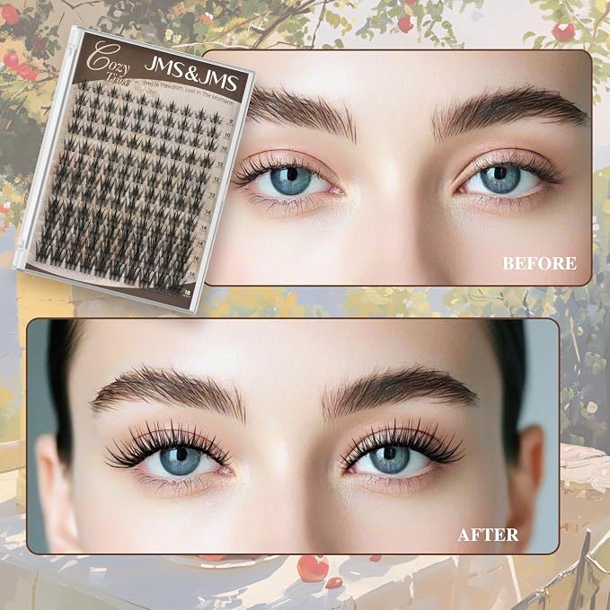 JMS&JMS Manga Lash Clusters Kit Vivid Lash Kit Anime Eyelash Kit | Invisible Band Manga Eyelash Kit with Lash Bond and Seal Lash Remover Lash Extension Kit for Beginner (Coco-8-18mix)