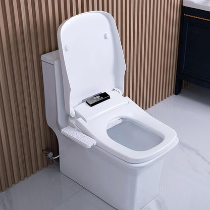 Square Bidet Seat for Rectangle Toilets, Electric Heated Toilet Seat, Adjustable Air Dryer and Warm Water, Front and Rear Wash, 110V-120V Only