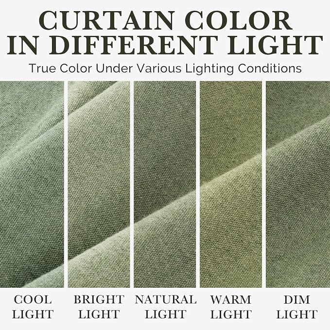 Sage Green Linen Shower Curtain Farmhouse Bathroom Decor 72x78 In | Boho Bathroom Decor,12 Sturdy Stainless Steel Sliding Hangers,Rustic Country Style,Linen Shower Curtains for Bathroom