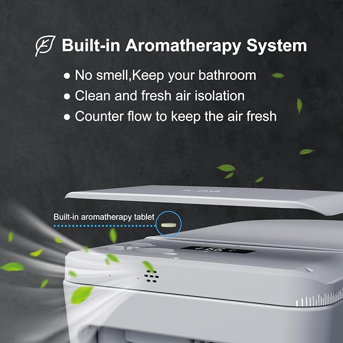 TDH Luxury Smart Toilet with Bidet Built in,Bidet Toilet with Instant Warm Water and Dryer,Foot Sensor Auto Flush & Night Light Smart Toilets LED Display