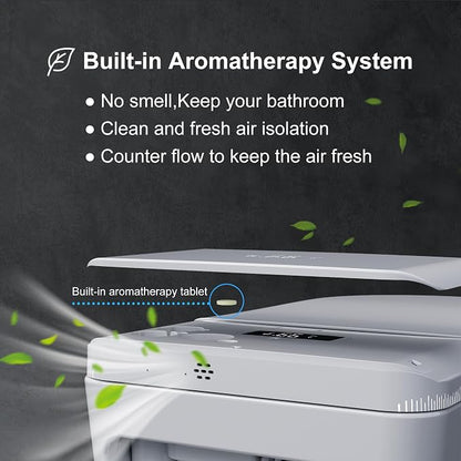 TDH Luxury Smart Toilet with Bidet Built in,Bidet Toilet with Instant Warm Water and Dryer,Foot Sensor Auto Flush & Night Light Smart Toilets LED Display