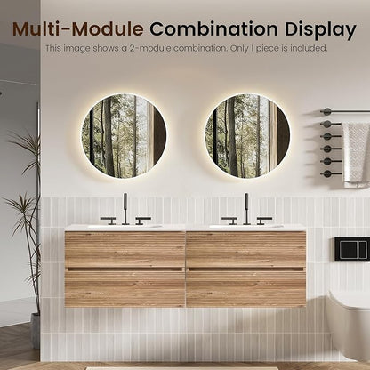 30" Floating Bathroom Vanity with Sink, Modern Wall Mounted Floating Vanity with Ceramic Sink, Double Soft-Close Drawers for Small Space, Apartment, Rough Oak