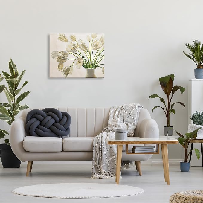 Stupell Industries 'Tranquil White Tulip Bouquet'| Canvas Art | Stupell Industries | 30 x 24 Inches, Easy to Hang and Sturdy, Made in USA, by Eva Barberini