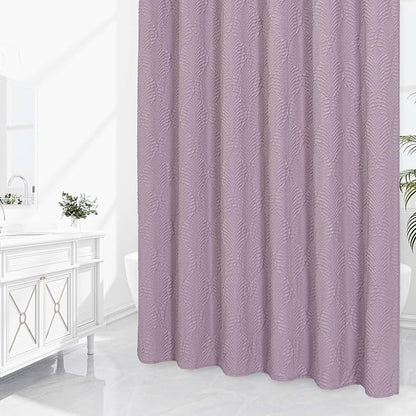 72x84 Extra Long Shower Curtain, Lavender 3D Embossed Half Bath Curtain