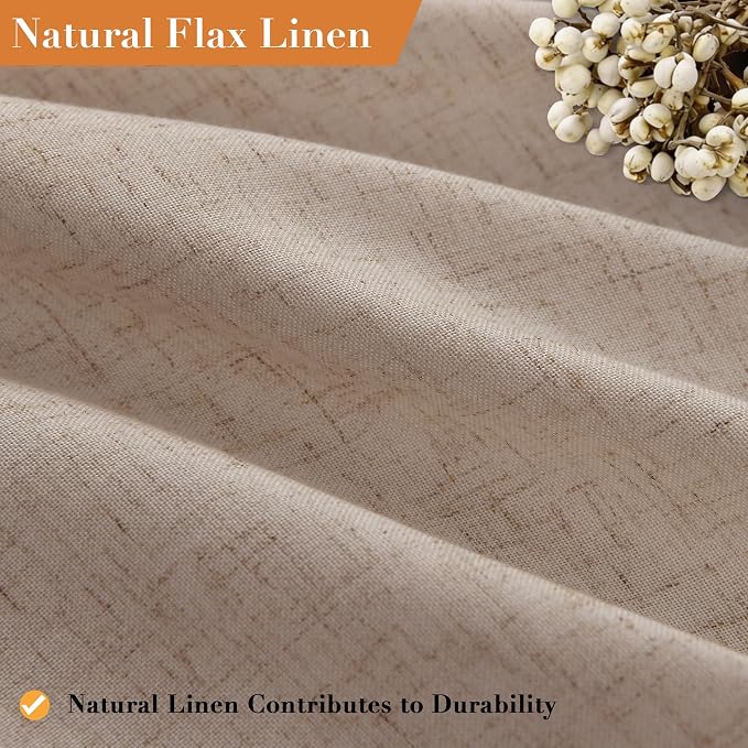 Extra Long Linen Shower Curtain for Bathroom 90 Inch Sand Beige | Weighted Tall Bath Curtains with Hooks, Water Repellent, Neutral Boho Farmhouse, Simple Luxury Shower Decor, 1 Panel, 72x90