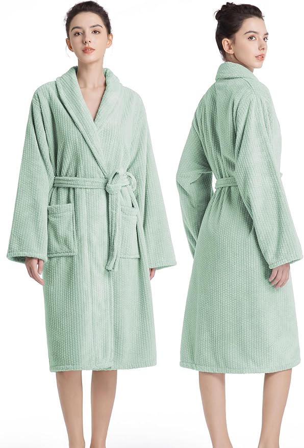 Plush Bath Robes For Women After Shower,Soft Long Towel Robe,Quick Dry&Warm Womens Bathrobe