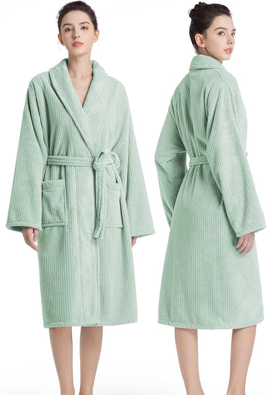 Plush Bath Robes For Women After Shower,Soft Long Towel Robe,Quick Dry&Warm Womens Bathrobe
