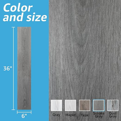 Art3d Wood Textured Peel and Stick Vinyl Floor Tiles, 40-Pack, Gray