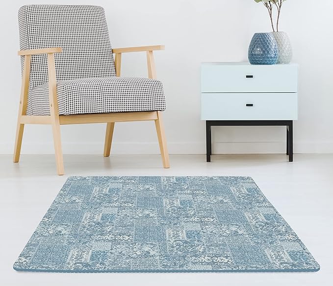 FloorPops Blue Mercado Interlocking Floor Tiles, FP3597