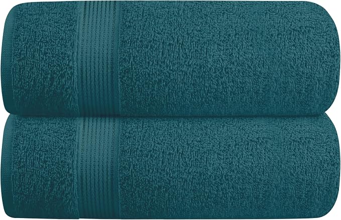 Cotton 2 Pack Oversized Bath Towel Set 28x55 inches, Large Bath Towels, Ultra Absorbant Compact Quickdry & Lightweight Towel, Ideal for Gym Travel Camp Pool - Teal