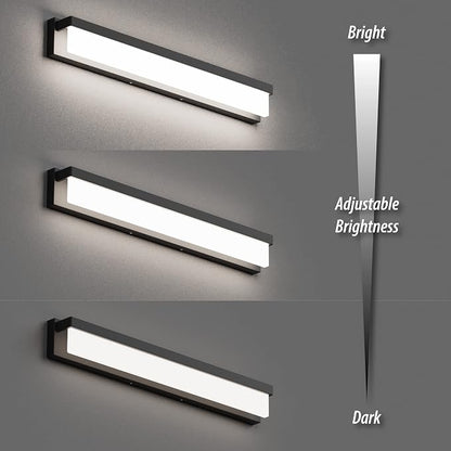 LED Bathroom Vanity Light Fixture Over Mirror 24.4 inch Modern Rectangle Black Matte Metal Lighting Bar 4000K Daylight Wall Sconce (Black)