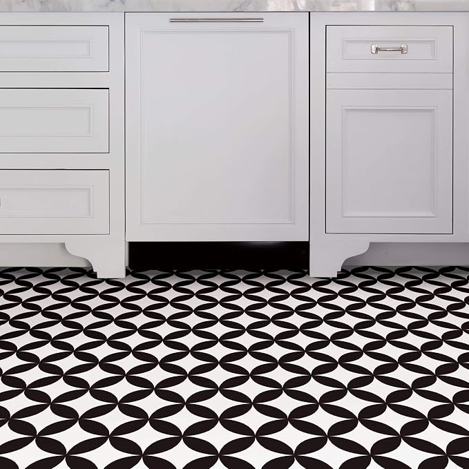 FloorPops FP3301 Starlight Peel & Stick Floor Tiles, Black (Pack of 2)