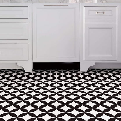 FloorPops Black Starlight Peel and Stick Floor Tiles, Geometric Vinyl Floor Tiles, Water Resistant, 12 in x 12 in, Pack of 10
