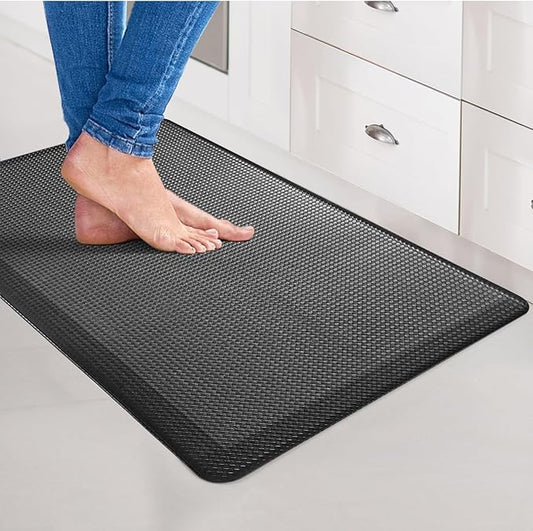 Art3d 18" x 30" x 0.4" (Pack of 1) Kitchen Floor Mat Black, Black