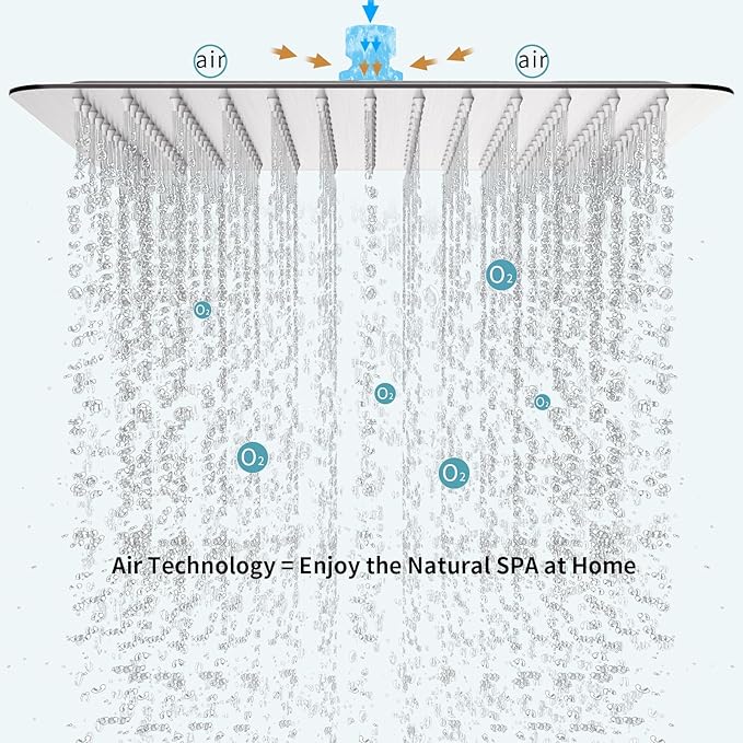 SR SUN RISE 12 Inches All Metal Square Shower System with Tub Spout, Tub Shower Faucet Set, High Pressure Rain Shower Head and Handheld Sprayer Combo Shower Fixtues, Valve Included, Brushed Nickel