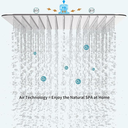 SR SUN RISE 12 Inches All Metal Square Shower System with Tub Spout, Tub Shower Faucet Set, High Pressure Rain Shower Head and Handheld Sprayer Combo Shower Fixtues, Valve Included, Brushed Nickel